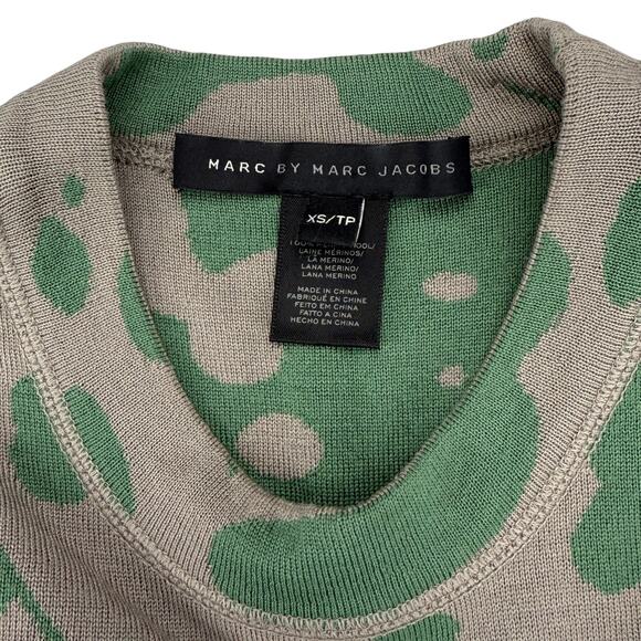 MARC BY MARC JACOBS Wool Oil Drop Print Sweatshirt Dress Sz XS Granite Multi - Picture 3 of 6